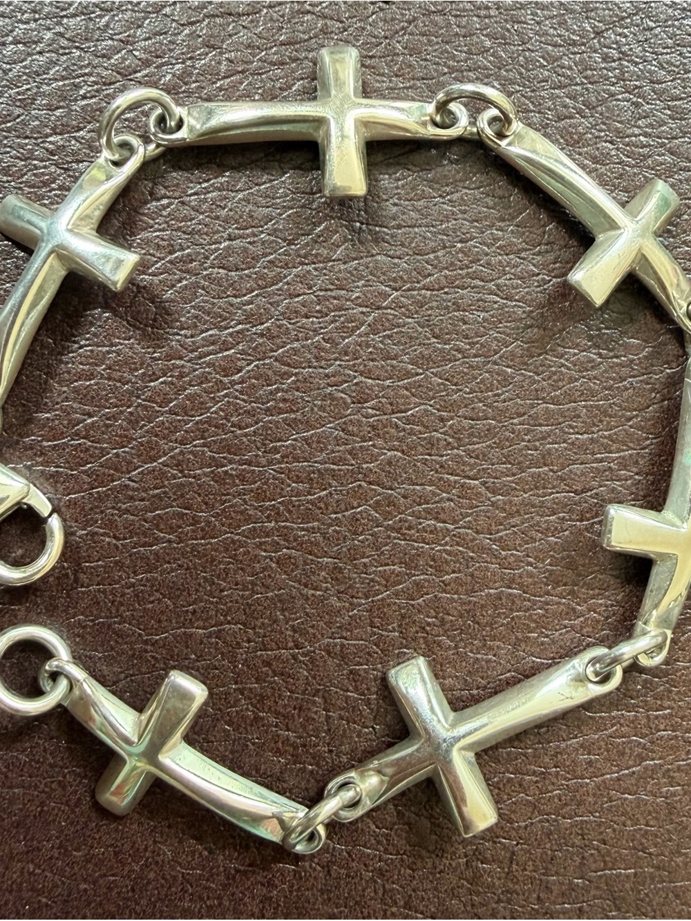 Robert Lee Morris RLM Studio Sterling Silver 925 Cross Chain Link 7” Bracelet